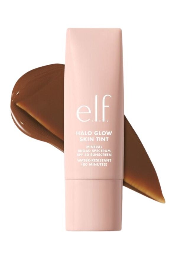 elf e.l.f. Halo Glow Skin Tint Light Coverage Foundation SPF 50 – 17 Rich Warm (Rich with Warm Undertones) Hydrating Dewy Finish Mineral Sunscreen, 50 ml - Image 1